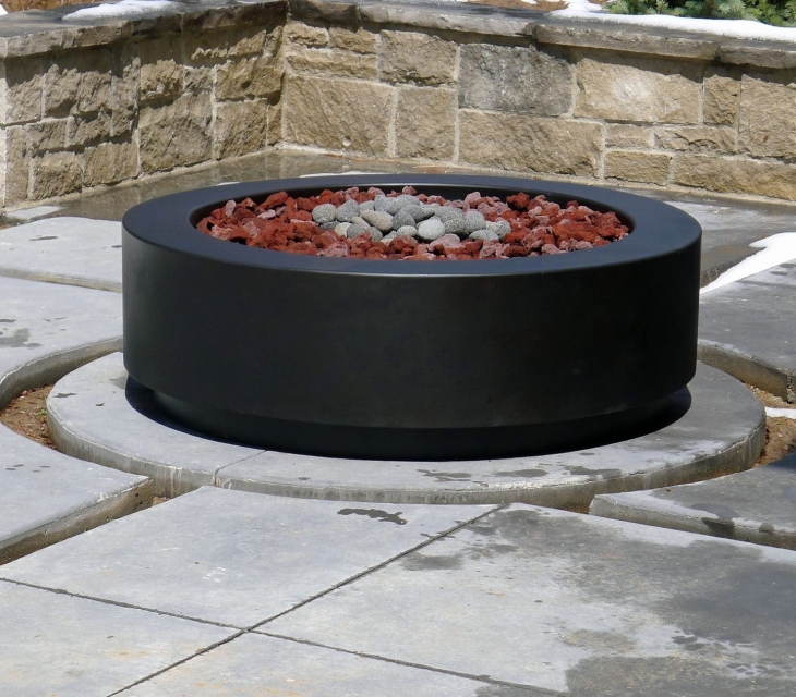 Denver round concrete fire pit