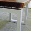 concrete and walnut end table