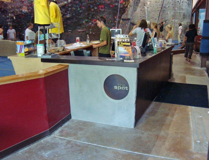 Spot bouldering gym concrete counters