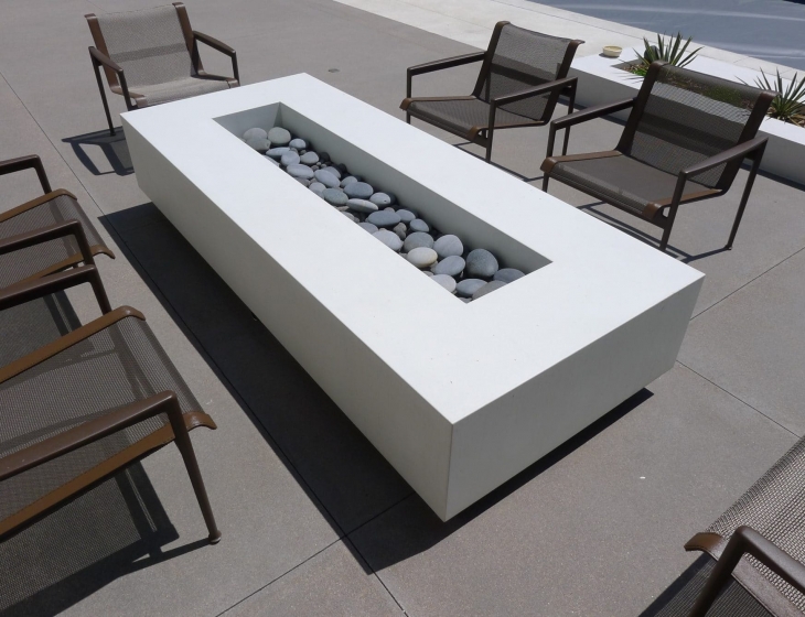 White concrete firepit