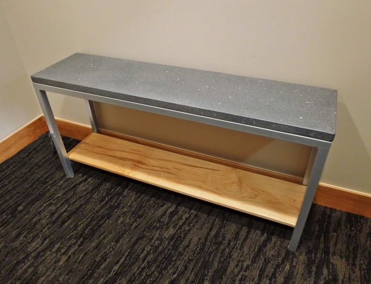 Concrete and Maple console table