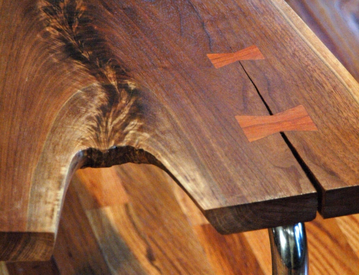 walnut waterfall coffee table