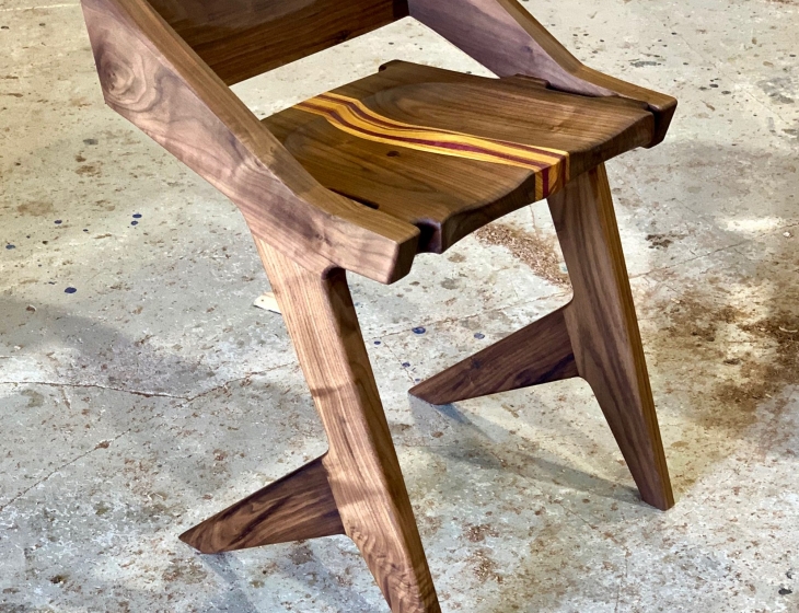 Modern walnut chair