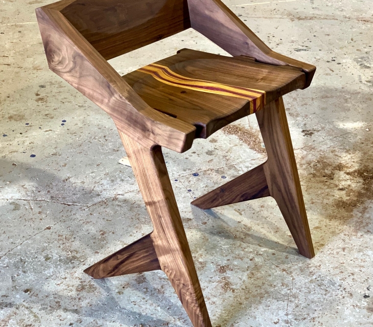 Modern walnut chair