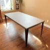 concrete and steel dining table