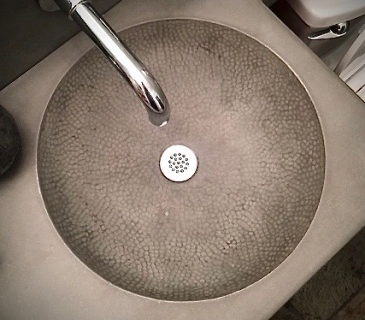 Textured concrete sink