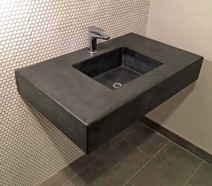 square concrete sink