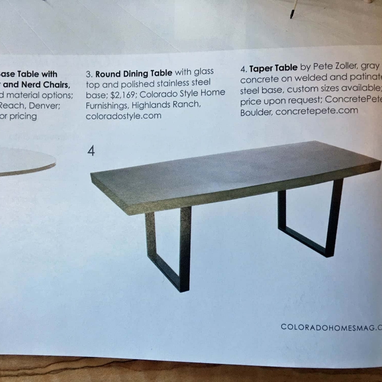 taper table colorado homes magazine