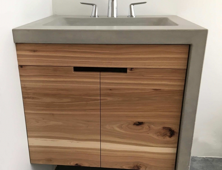 Salida concrete sink and hickory vanity