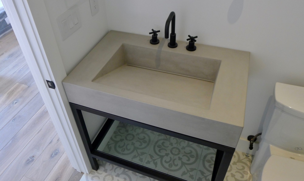 boulder modern cement sink