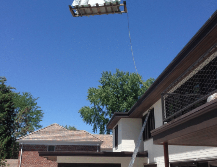 concrete firepit crane install