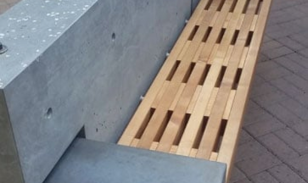 maple bench in place