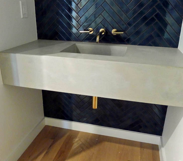 Floating concrete sink