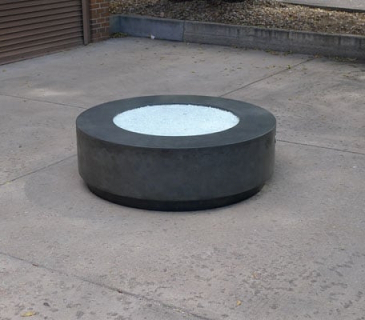 circular concrete fire pit